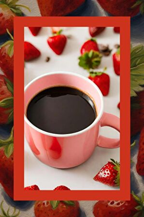 Decaf Strawberry Coffee Kafeinsiz Çilek Aromalı Çekirdek Kahve 200 Gr