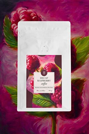 Decaf Raspberry Coffee Kafeinsiz Ahududu Aromalı Çekirdek Kahve 200 Gr