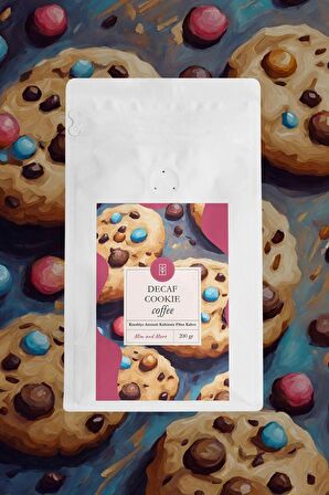 Decaf Cookie Coffee Kafeinsiz Kurabiye Aromalı Çekirdek Kahve 200 Gr