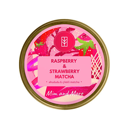 Mim and More Raspberry & Strawberry Matcha, Ahududu ve Çilek Aromalı Matcha 25 Gr