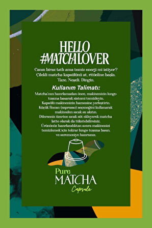 Pure Matcha Kapsül – Nespresso Uyumlu Saf Matcha Tozu, 10'lu Paket