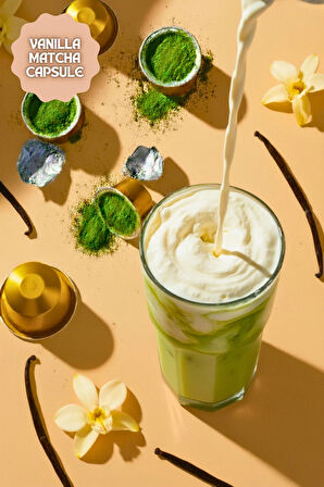 Vanilla Matcha Kapsül - Nespresso Uyumlu, Vanilya Aromalı Matcha Tozu, 10'lu Paket