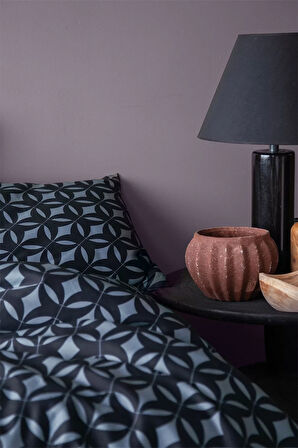 İssimo Home Mondo Blue Çift Kişilik %100 Pamuk Saten Nevresim Takımı
