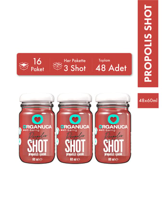 Avantajlı 16 Paket 3’lü Propolis Shot 60 Ml- 48 Adet
