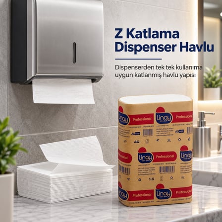 Linay Ultra Soft Z Katlama Dispenser Havlu 2 Katlı 200 Yaprak 12 Paket