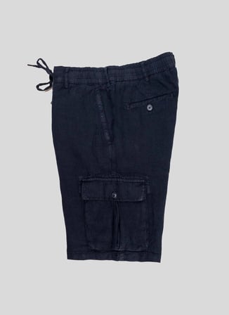 Gmg Fırenze Lacivert Erkek Regular Fit %100 Keten Şort GU24MSS09010
