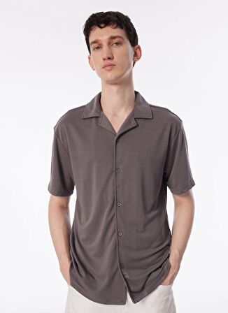 Gmg Fırenze Regular Fit Apaş Yaka Gri Erkek Gömlek GU24MSS02206