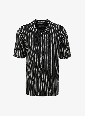 Gmg Fırenze Regular Fit Apaş Yaka Siyah Erkek Gömlek GU24MSS02207