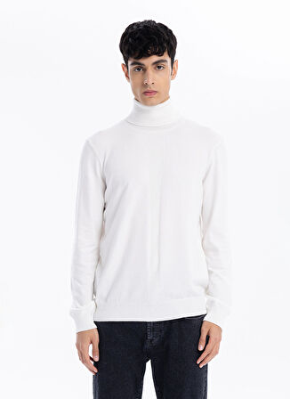 Gmg Fırenze Balıkçı Yaka Slim Fit Ekru Erkek Kazak GU24MFW04018