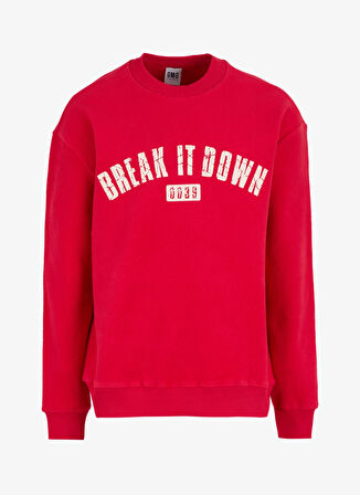 Gmg Fırenze Bisiklet Yaka Kırmızı Erkek Sweatshırt GU24MFW08024