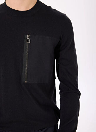 Gmg Fırenze Bisiklet Yaka Slim Fit Siyah Erkek Kazak ZR24MFW04054