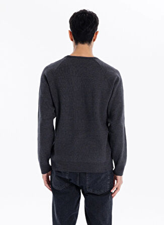 Gmg Fırenze Bisiklet Yaka Slim Fit Antrasit Melanj Erkek Kazak GU24MFW04013
