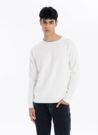 Gmg Fırenze Bisiklet Yaka Slim Fit Ekru Erkek Kazak GU24MFW04013