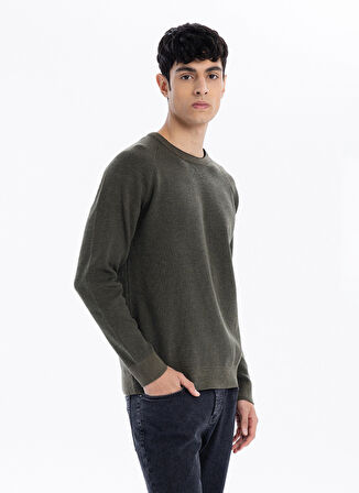 Gmg Fırenze Bisiklet Yaka Slim Fit Haki Erkek Kazak GU24MFW04013