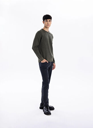 Gmg Fırenze Bisiklet Yaka Slim Fit Haki Erkek Kazak GU24MFW04013