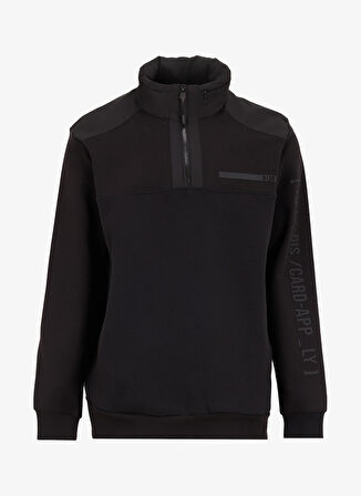 Gmg Fırenze Dik Yaka Siyah Erkek Sweatshırt GU24MFW08022