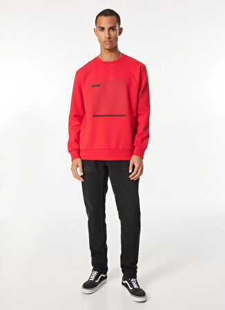 Gmg Fırenze Bisiklet Yaka Kırmızı Erkek Sweatshırt GU24MFW08019