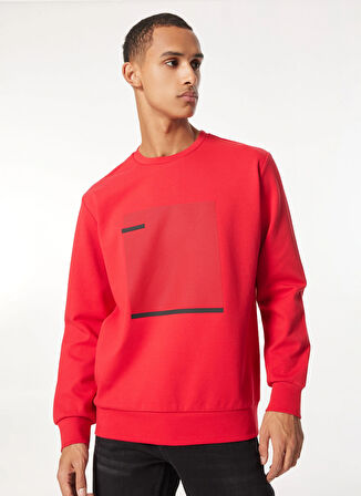 Gmg Fırenze Bisiklet Yaka Kırmızı Erkek Sweatshırt GU24MFW08019