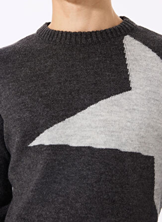 Gmg Fırenze Bisiklet Yaka Regular Fit Antrasit Erkek Kazak ZR24MFW04050