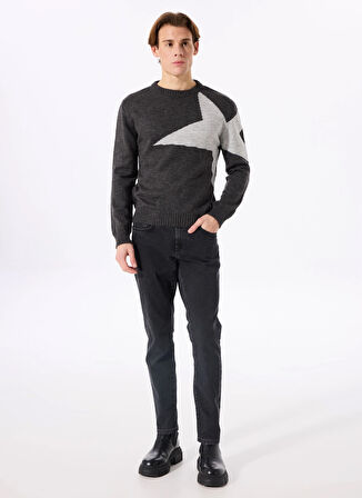 Gmg Fırenze Bisiklet Yaka Regular Fit Antrasit Erkek Kazak ZR24MFW04050