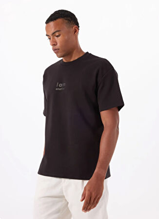 Gmg Fırenze Bisiklet Yaka Siyah Erkek T-Shirt GU25MSS03004