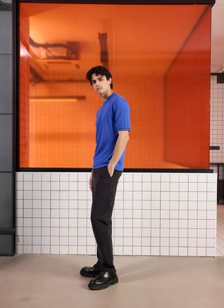 Gmg Fırenze Saks Erkek Bisiklet Slim Fit Kazak GU25MSS04011