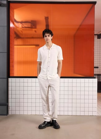 Gmg Fırenze Ekru Erkek Slim Fit Gömlek GU25MSS02001