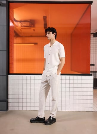 Gmg Fırenze Ekru Erkek Slim Fit Gömlek GU25MSS02001