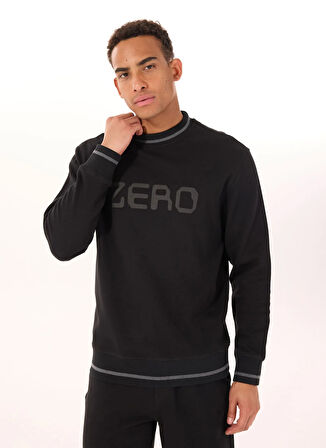 Gmg Fırenze Bisiklet Yaka Siyah Erkek Sweatshırt GU25MSS08020