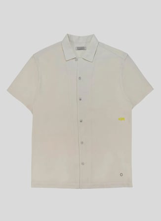 Gmg Fırenze Ekru Erkek Slim Fit Logo Baskılı Gömlek GU25MSS02211