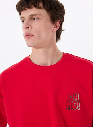 Gmg Fırenze Bisiklet Yaka Kırmızı Erkek T-Shirt GU25MSS03015