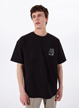 Gmg Fırenze Bisiklet Yaka Siyah Erkek T-Shirt GU25MSS03015