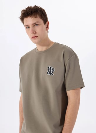 Gmg Fırenze Bisiklet Yaka Haki Erkek T-Shirt GU25MSS03016