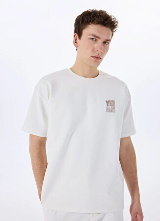 Gmg Fırenze Bisiklet Yaka Ekru Erkek T-Shirt GU25MSS03017