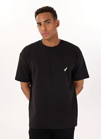 Gmg Fırenze Bisiklet Yaka Siyah Erkek T-Shirt GU25MSS03018