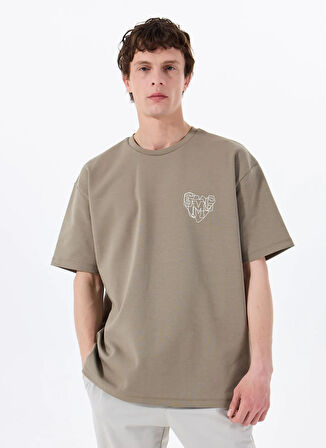 Gmg Fırenze Bisiklet Yaka Haki Erkek T-Shirt GU25MSS03019