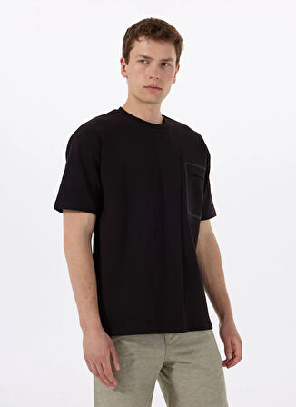 Gmg Fırenze Bisiklet Yaka Siyah Erkek T-Shirt GU25MSS03022