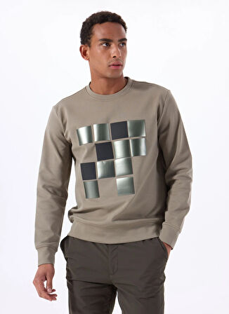 Haki Erkek Bisiklet Regular Fit Sweatshirt GU25MSS08022