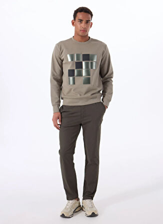 Haki Erkek Bisiklet Regular Fit Sweatshirt GU25MSS08022