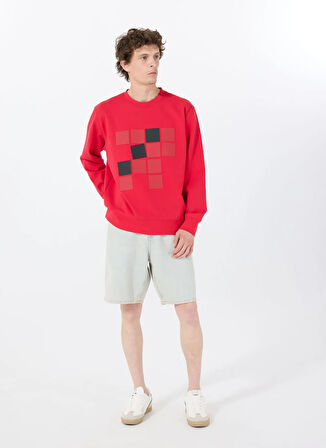 Gmg Fırenze Bisiklet Yaka Kırmızı Erkek Sweatshırt GU25MSS08022