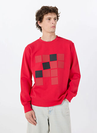 Gmg Fırenze Bisiklet Yaka Kırmızı Erkek Sweatshırt GU25MSS08022