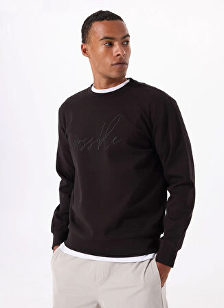 Gmg Fırenze Bisiklet Yaka Siyah Erkek Sweatshırt GU25MSS08023