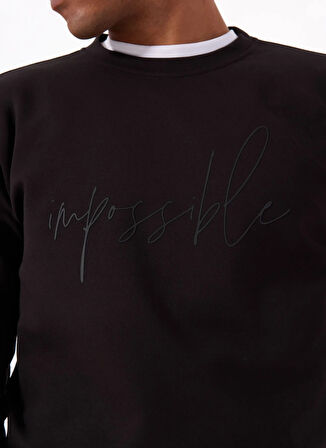 Gmg Fırenze Bisiklet Yaka Siyah Erkek Sweatshırt GU25MSS08023