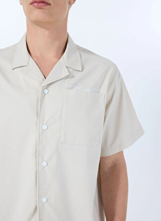 Gmg Fırenze Oversize Apaş Yaka Bej Erkek Gömlek GU25MSS02216