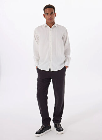 Gmg Fırenze Slim Fit Gömlek Yaka Ekru Erkek Gömlek GU25MSS02218