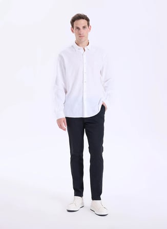 Gmg Fırenze Beyaz Erkek Slim Fit Gömlek GU25MSS02220