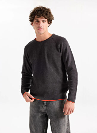 Gmg Fırenze Bisiklet Yaka Slim Fit Antrasit Erkek Kazak GU25MFW04029