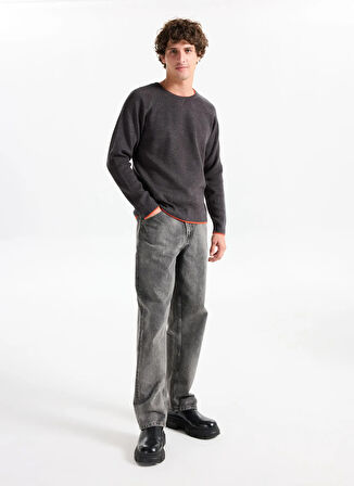 Gmg Fırenze Bisiklet Yaka Slim Fit Antrasit Erkek Kazak GU25MFW04029