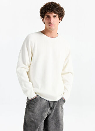 Gmg Fırenze Bisiklet Yaka Slim Fit Ekru Erkek Kazak GU25MFW04029