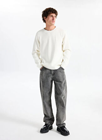 Gmg Fırenze Bisiklet Yaka Slim Fit Ekru Erkek Kazak GU25MFW04029